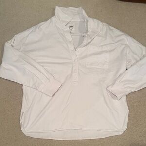 aerie White Button-Up Pocket Henley